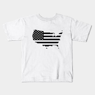 USA Flag - Black Kids T-Shirt